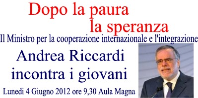 Il ministro Riccardi inconra i giovani